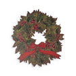 wreath with red bow metal wall plaque Christmas wall decor