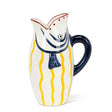 ceramic fish pitcher yellow stripe coastal jug decorative kitchen pitcher