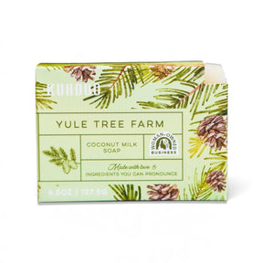 Yule Tree Farm Bar Soap with a pine and fir scent, made with coconut milk and raw Texas honey.