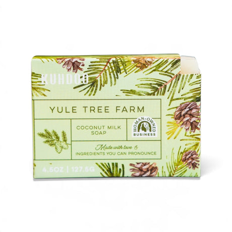 Yule Tree Farm Bar Soap with a pine and fir scent, made with coconut milk and raw Texas honey.